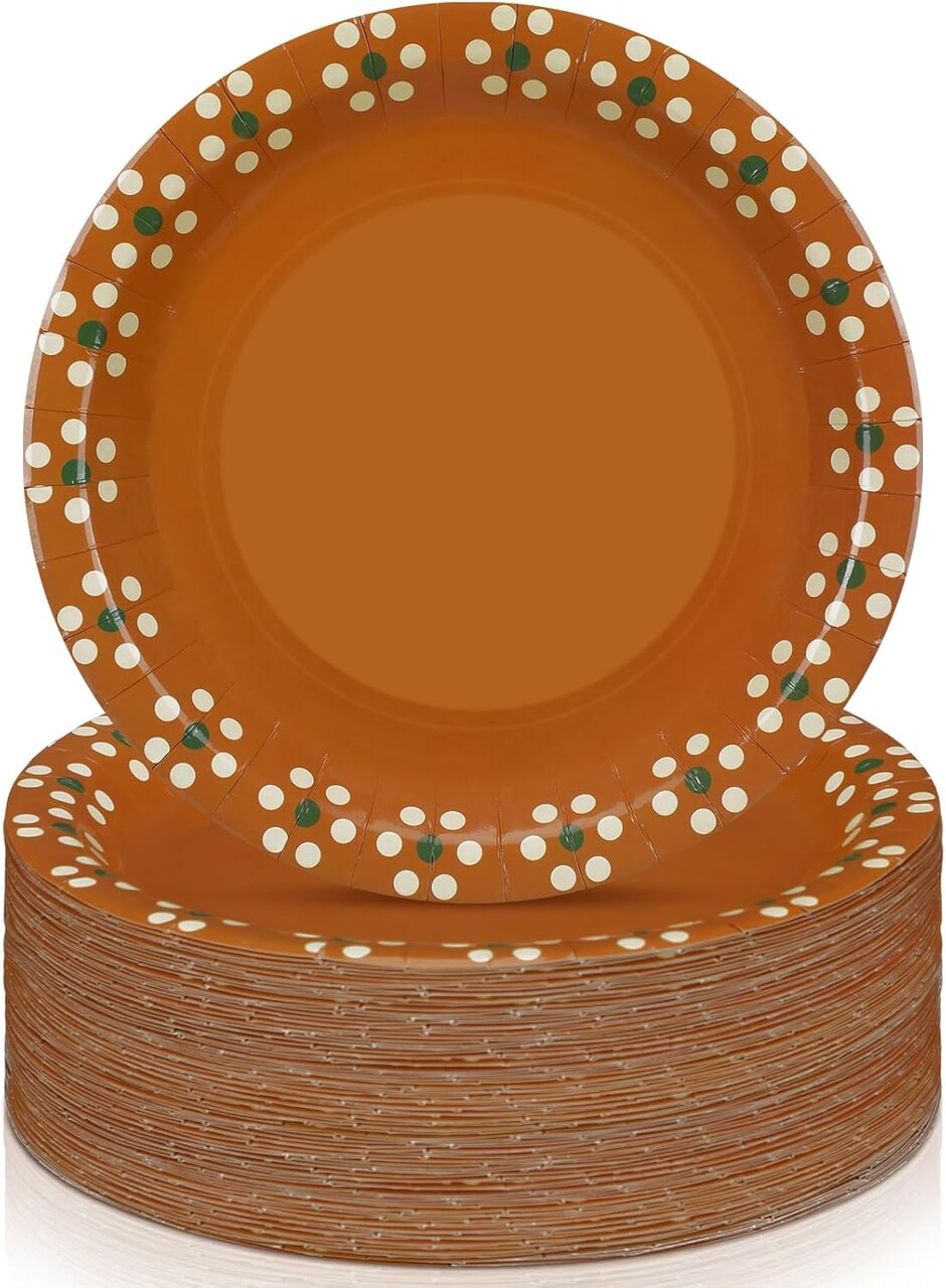 Platos De Barro Mexicanos Mexican Paper Plates Mexican Dinnerware Terracotta Flower Clay Pottery Plates Party Supplies Birthday Wedding Party Decorations(9 Inch,50 Pcs)